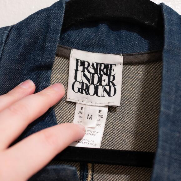 Prairie Underground Turner Denim Jacket Mechanic Asymmetric SZ M - Picture 4 of 6